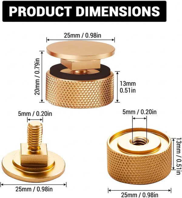 4-pack fästelement för svetshjälm i aluminiumlegering -
