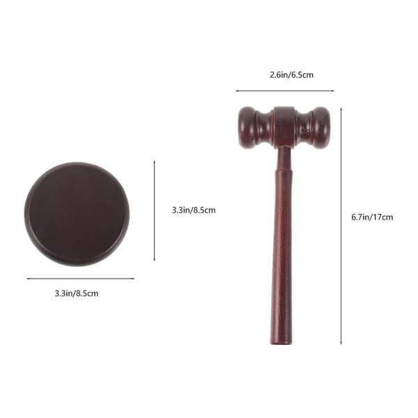 1 Set Durable Gavel Practical Lawyer Judge Hammer Auctioneer Wooden Gavel - 【co】