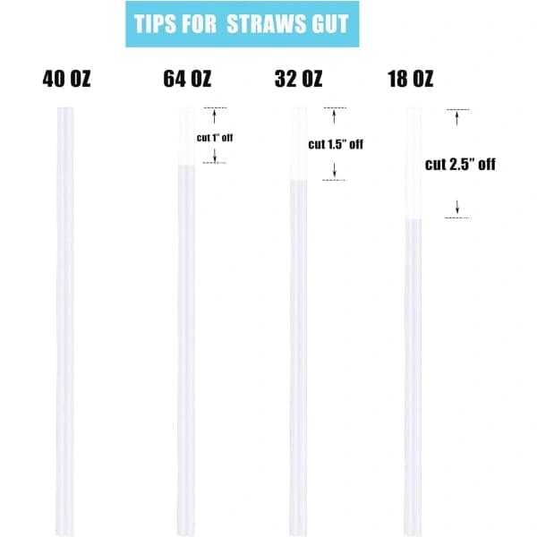 [6-pack] Replacement Straws for Water Bottles, BPA-Free Straws with Cleaning Brushes