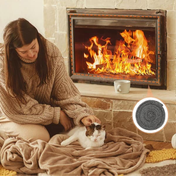 Fireplace Tape Sealing Rope Gasket 10mm Self-Adhesive High Temperature Resistant