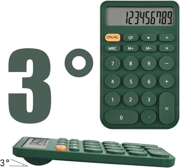 Desktop Calculator for Students, 12-Digit LCD Display, Basic Desktop Calculator for School, Office, and Home Green Green