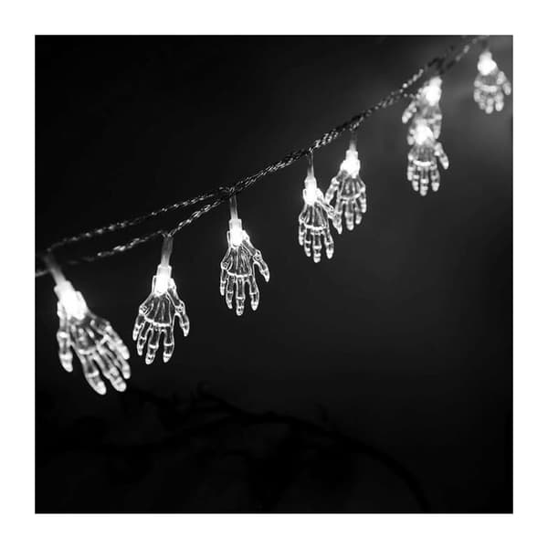 Udendørs solcellelamper, Halloween solcellelamper, vandtætte solcellelamper til indendørs og udendørs brug (6 m 30 LED, hvid)