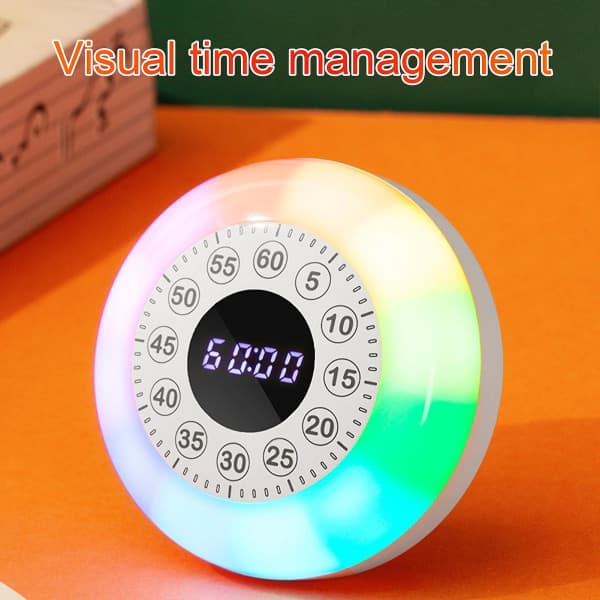 Rechargeable Visual Timer with RGB Light 60 Minute Countdown Clock Kids Adults Time Management Tool Clock Timer for Home Classroom Office Kitchen
