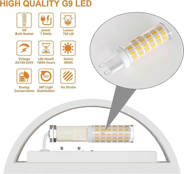 LED Wall Light Indoor, 7W White Plaster Lamp Wall Lamp LED Bulb
