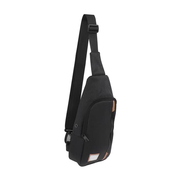 GOLDEN WOLF Chest Sling Bag Adjustable Shoulder Strap Waterproof Messenger Backpack Black