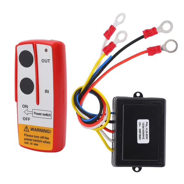 Universal Winch Wireless Remote Control Switch Kit with Receiver 12V 24V for Truck Jeep ATV SUV Red