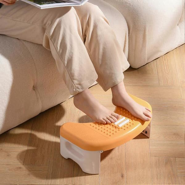 Fotpall hopfällbar massagerulle cirkulär båge universell toalettfotstöd pall hemaccessoarer