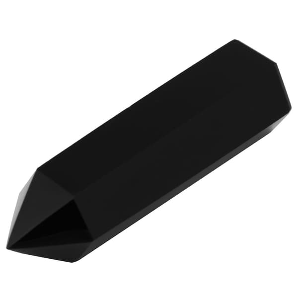 1 pc Natural Black Obsidian Crystal Stone Point Healing Hexagonal Wand Column