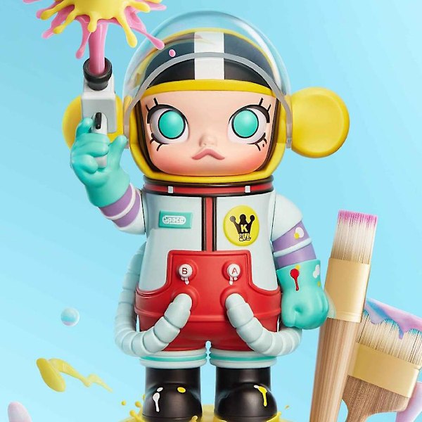 SPACE MOLLY MEGA COLLECTION -sarjan laatikkokuviolelu, pieni söpö Molly Limited Figuri Yellow Red