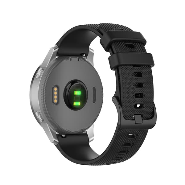 Silikonarmbånd 22mm til Garmin Vivoactive 4 - Svart