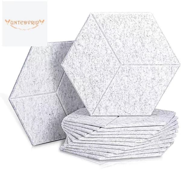 12-pakning Akustisk skum, selvklebende lydisoleringspaneler, for lydisolering akustisk behandling, lys grå lys grå lys grå Light Gray
