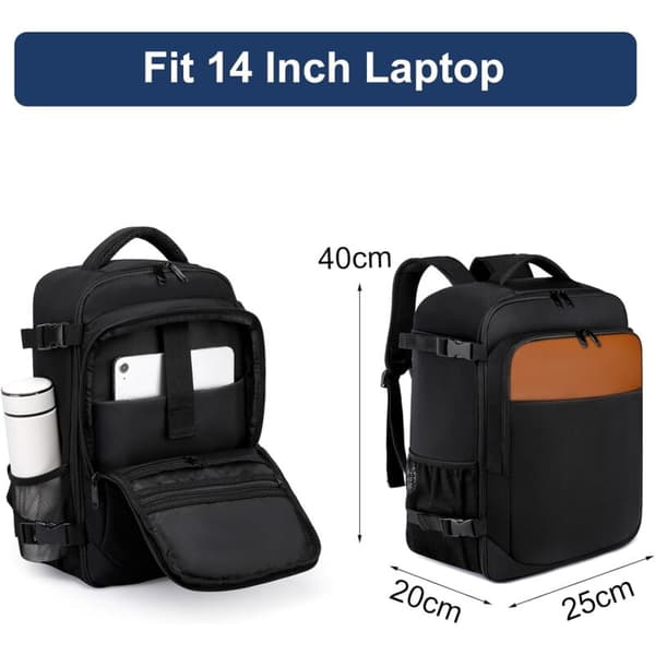 Cabin Baggage 40x20x25 for Travel Backpack Cabin Airplane 20L Hand Luggage, Brown