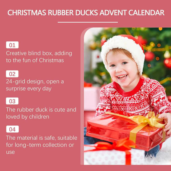 Gummianka Adventskalender 2025 | 24 dages juleand nedtællingskalender | Sødt badelegetøj med and