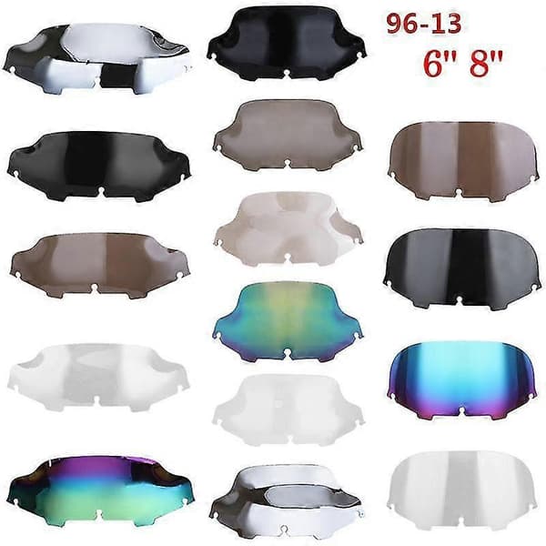 6\" 8\" Windshield Motorcycle For 1996-2013 Harley Electra Street Glide Flhx Touring Cvo Wind Deflector Windscreen Fairing Case 6 Inch Clear