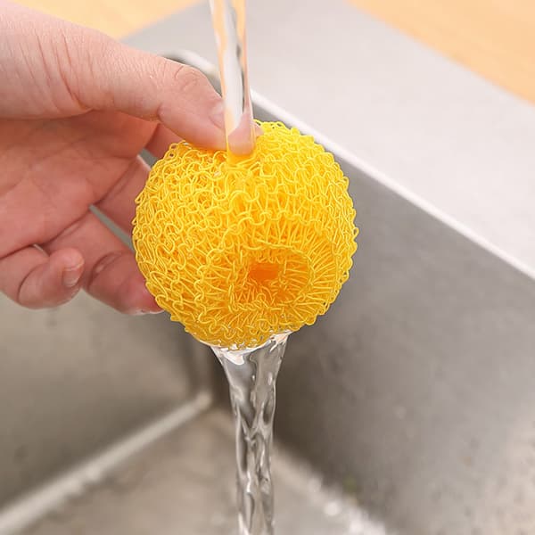 Chicken Egg Shape Pot Brush Adorable Multipurpose Pot Cleaning Tool for Kitchen Yellow Yellow