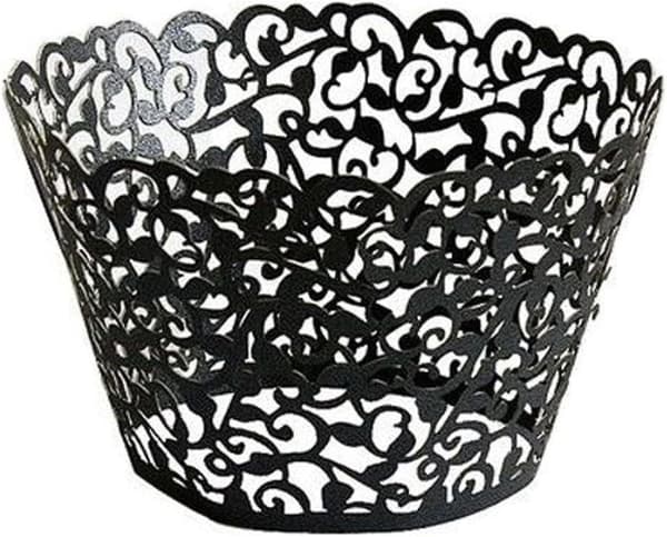 Black Mini Paper Muffin Cups, 100-Pack for Birthdays, Weddings, Special Events