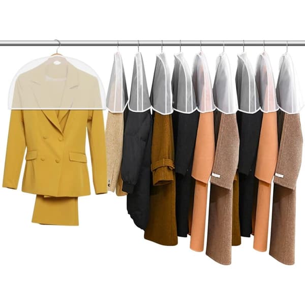 Garment Covers, 10 Pcs Shoulder Garment Covers, Foldable Wardrobe Covers, PEVA Shoulder Garment Covers for Shirts/Suits