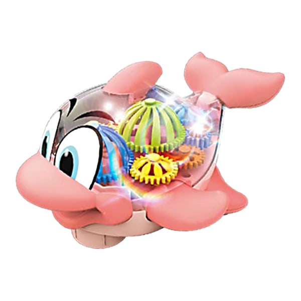 Elektrisk Gear Transparent Delfin Fisk Universal Gang, Blændende Lys, Lyd Og Lys Legetøj, Bea