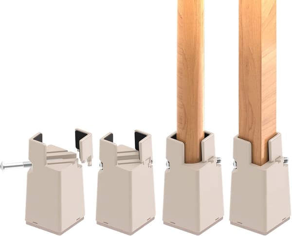 Beige - Justerbar møbelkile 10 cm med skrueklemmer, 4 \" C