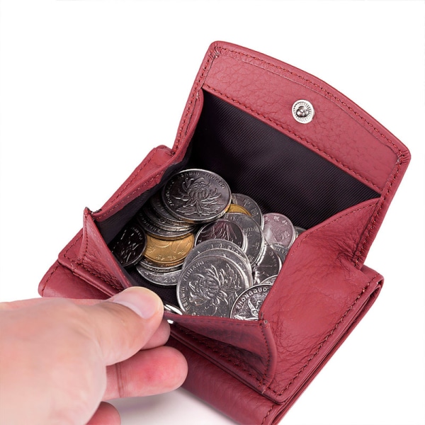 Mini plånbok plånböcker, herr plånbok gjord av äkta läder Claret