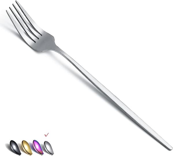 Matte Dinner Forks 6-pack Silver Stainless Steel Fork Set, Dessert Forks, Table Forks, Salad Forks for Home