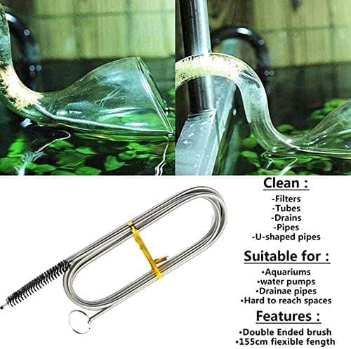 Long, Flexible Cleaning Brush for Refrigerator, Drain Cleaner with Stainless Steel Spring (1 pc)