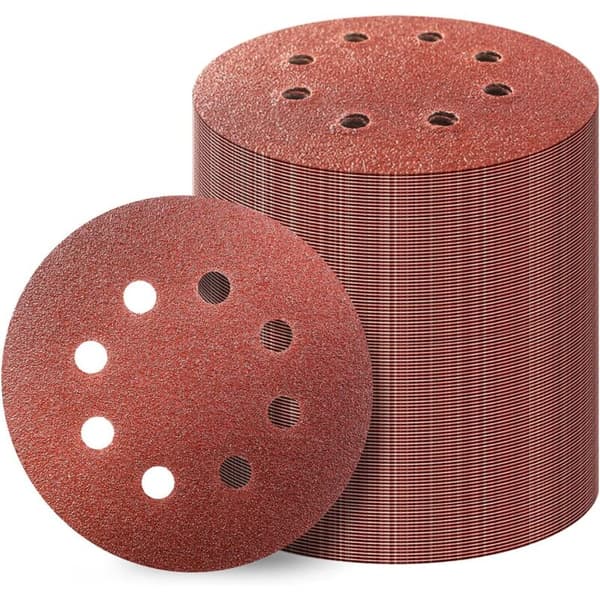 100-pack 8.5-inch 8-hole Sanding Discs BCC 80 for Random Orbital Sanders