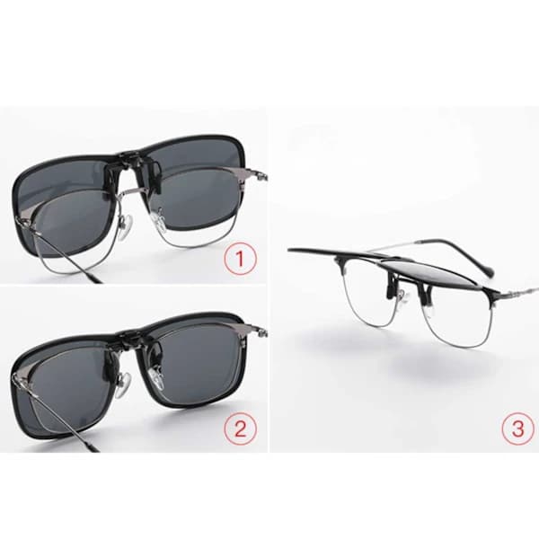 Flip-Up Aurinkolasit Clip-On Ruskea ruskea ruskea ruskea brown