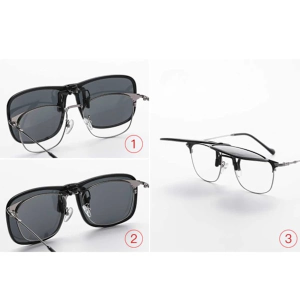 Flip-Up Solglasögon Clip-On Brun brown