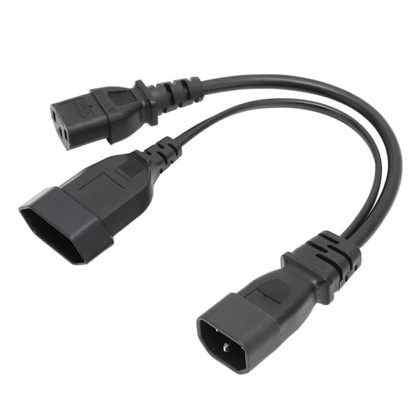 IEC320 C14 til IEC320 C13 og EU-strømkabel Professionel Y-splitter strømstikkabel 12,6 tommer 10A 250V