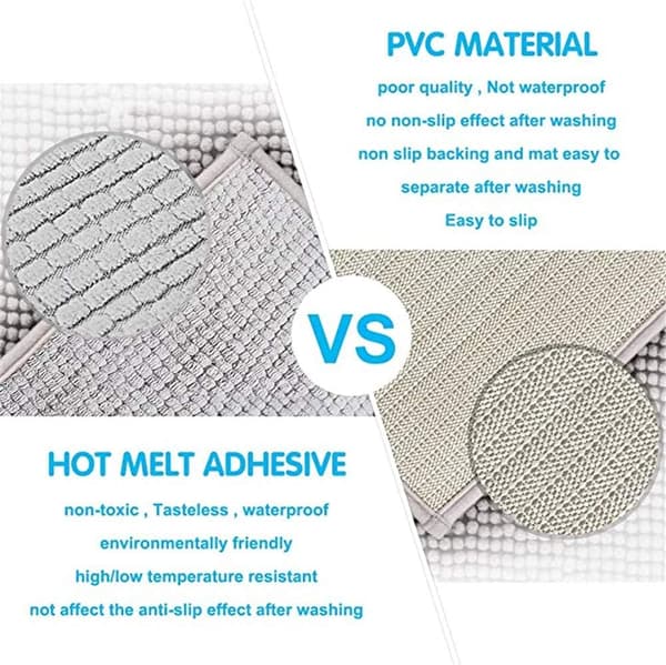 Maskinvaskbar Blød og Absorberende Chenille Mikrofiber Skridsikker