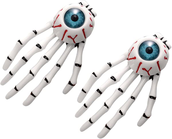Set med 2 skeletthandformade, Halloween halkfria hårklämmor Barre