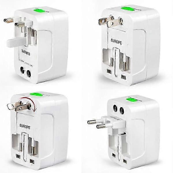 Adapter, Universal EU US AU Reiseadapter (Hvit)