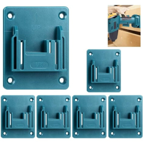 6-pack Wall Mount Machine, Tool Holder for Makita 18 V Power Tools, Workshop Storage (blue)-XF29-