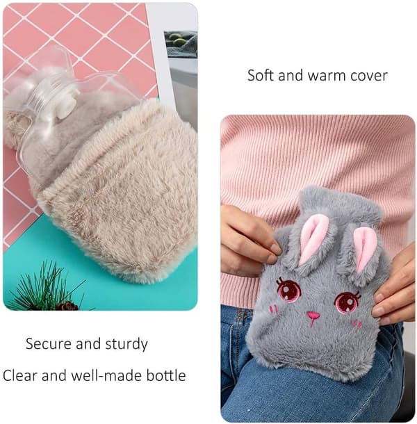 Hot water bottle with cover, knitted hot water bottle, removable