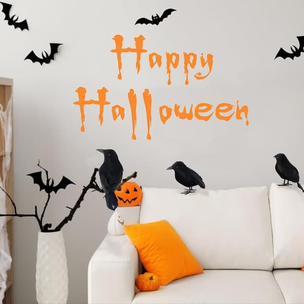Halloween dekoration, sorte krager, 3 stykker