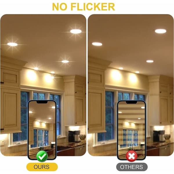Innfelt spotlight LED-spotlight med 5 runde taklamper (6 stk kaldhvit)