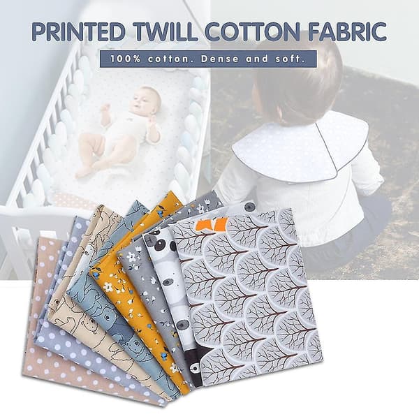 8-pack bomullstyg för hantverk, lapptäcksrutor, quiltning, syprojekt, DIY