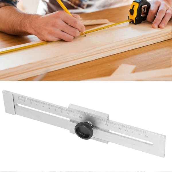 Woodworking Sliding Ruler 200mm Carbon Steel Parallel Gauge Tool Accuracy Scribing