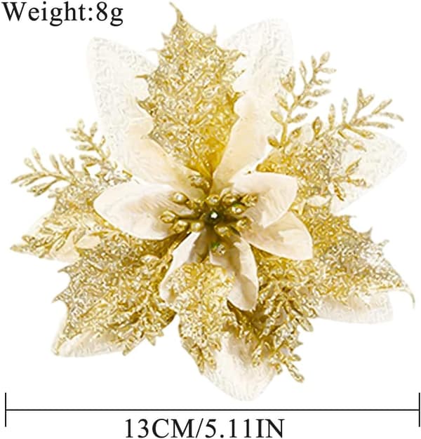 Julesimulering blomst, 16 stk juletredekorasjon, Chr