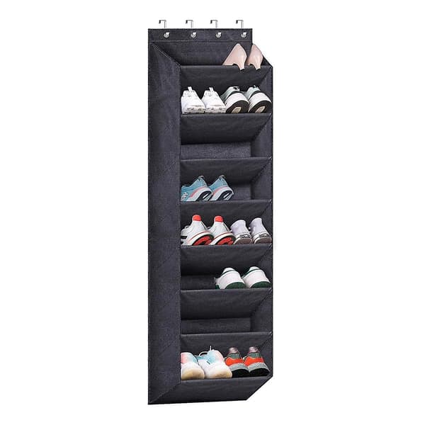 Door Shoe Rack with Large Deep Pockets, Slim Door Hanging Shoe Rack B
