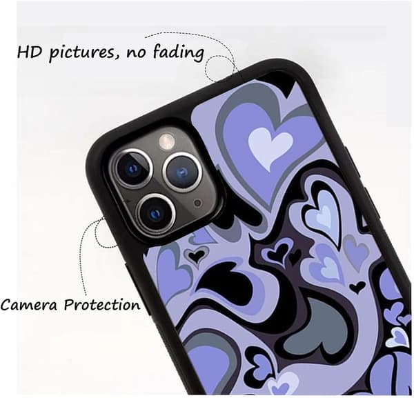 Elegant Purple Heart-Shaped Phone Case Compatible with iPhone 13[JUN]