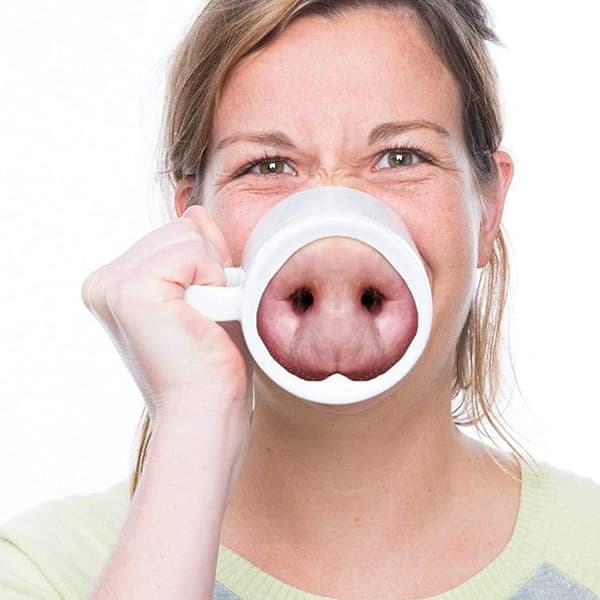 Creative Funny Mug, Ceramic Pig Nose Coffee Cup Tea Cup Novelty Home
