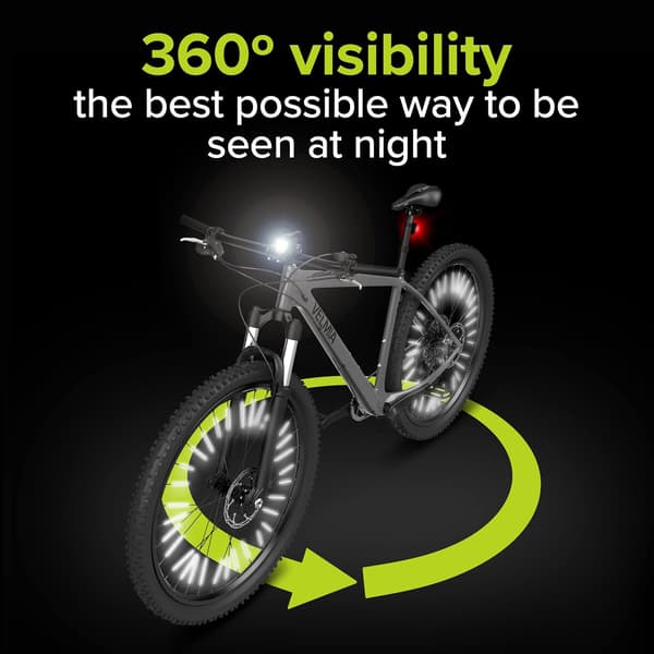 Cykelreflektorer til natcykling - 360° synlighed og nem montering (10 stk, 70 mm)
