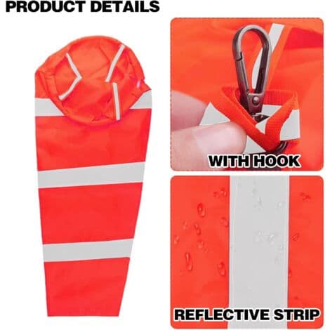 Windsock with Reflective Belt, Windsock, 60cm Outdoor Windsock, Hanging Windsock, Wind Direction Indicator (FMY)
