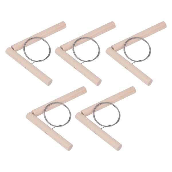 5 Pcs Wire Clay Cutter with Wooden Handle Steel Wire Ceramic Cutting Tool for Sculpture Craft