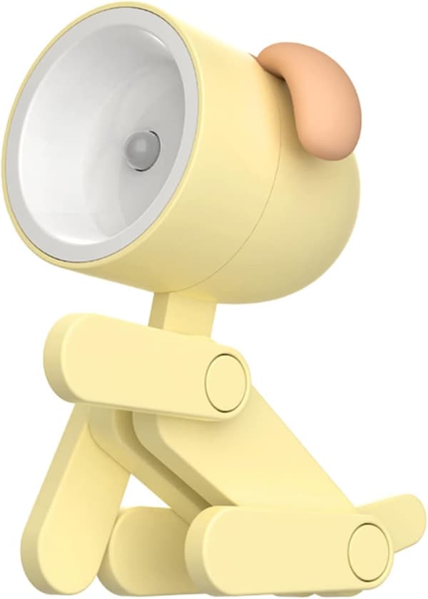 Mini gul LED-skrivebordslampe sød lille mobiltelefonstol LED-studerende