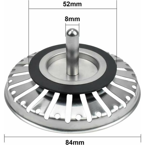 Stainless Steel Kitchen Sink Strainer, Kitchen Drain Strainer, Stainless Steel Basket Strainer, Kitchen Sink Strainer (Diameter: 84mm)