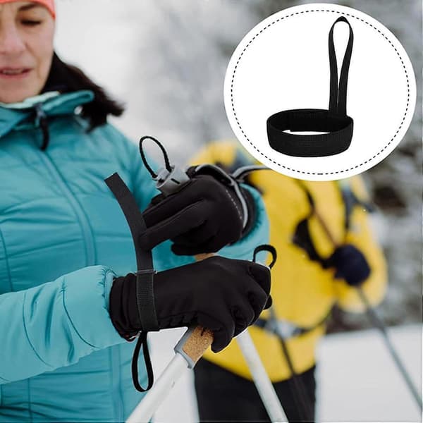 Remme til skihandsker - 4 stk. elastiske nylon skihandske sikkerhedsremme til bjergbestigning og skiløb