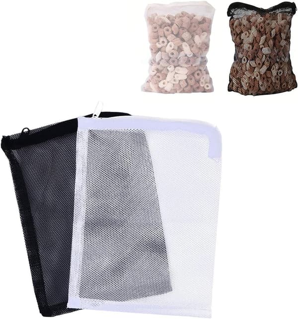 10 st Akvariefilterpåse, Nylon Mesh Bag med dragsko, Fisk T
